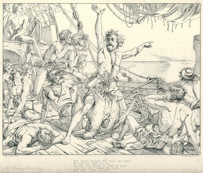 Illustrazione per La Ballata del Vecchio Marinaio di Coleridge da Joseph Noel (after) Paton