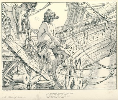 Illustrazione per La ballata del vecchio marinaio di Coleridge (incisione) da Joseph Noel (after) Paton