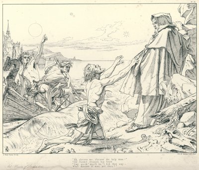 Illustrazione per La ballata del vecchio marinaio di Coleridge da Joseph Noel (after) Paton