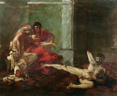 Locusta testa il veleno su uno schiavo, c.1870-80 da Joseph Noel Sylvestre