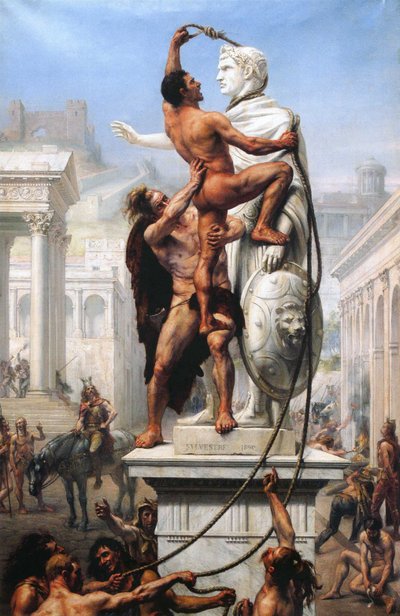 Il sacco di Roma da parte dei Visigoti nel 410 da Joseph Noel Sylvestre