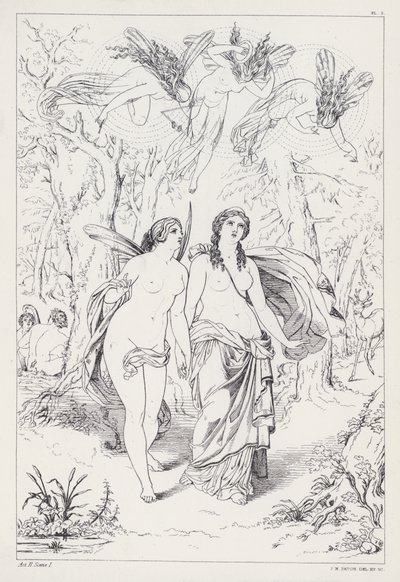 Il Prometeo Liberato di Shelley, Atto II, Scena 1 da Joseph Noel after Paton
