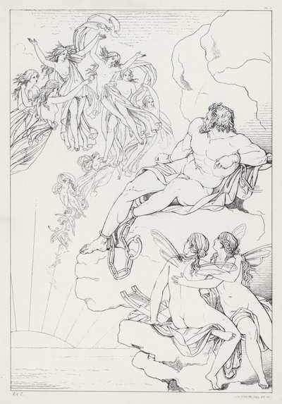 Il Prometeo Liberato di Shelley, Atto I da Joseph Noel after Paton