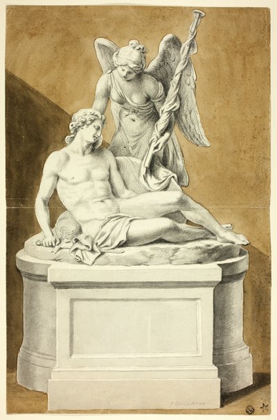 Monumento con guerriero morto e angelo da Joseph Nollekens