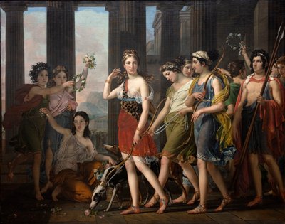 La bella Anthia che guida le sue compagne al Tempio di Diana a Efeso, c.1820 da Joseph Paelinck