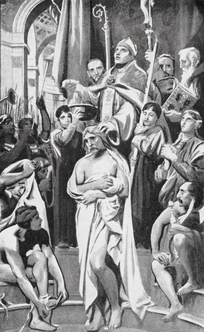 Il battesimo di Clodoveo da Joseph Paul (after) Blanc