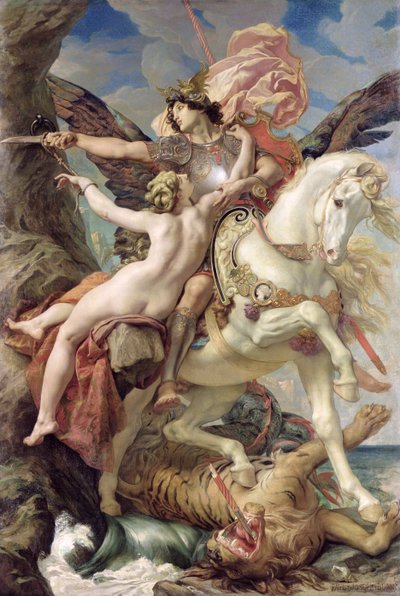 La liberazione: Ruggiero e Angelica, 1876 da Joseph Paul Blanc