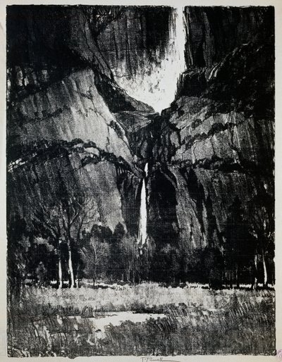 Ai piedi della cascata, di Joseph Pennell (1857-1926), incisione da Joseph Pennell