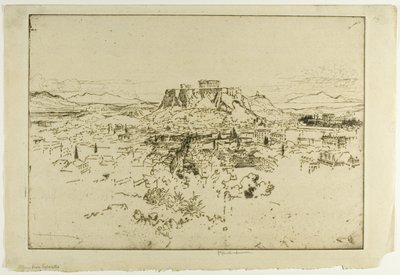 Atene dal Monte Lybacettus da Joseph Pennell