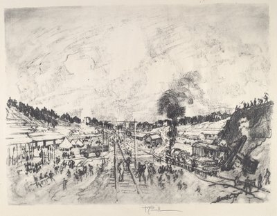 Costruzione del campo, 1917 da Joseph Pennell