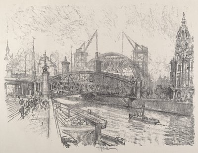 Costruzione della stazione di Friedrich-Strasse da Joseph Pennell