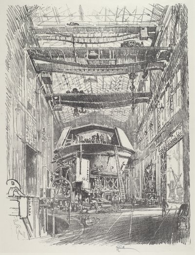 Costruzione della grande torre, 1916 da Joseph Pennell