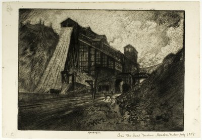 Carbone—La grande inclinazione, frantoio, Mahanoy City da Joseph Pennell