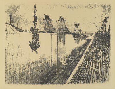 Ora di cena, chiusa di Gatun, 1912 da Joseph Pennell
