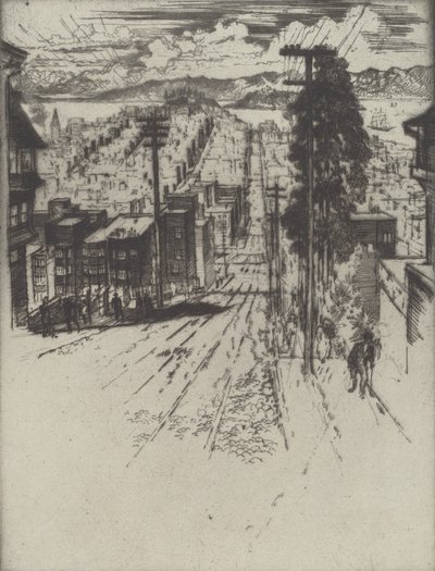 Giù e su per le colline fino alla baia, San Francisco da Joseph Pennell