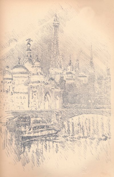 Effetto del primo sera, Esposizione di Parigi, 1901 da Joseph Pennell