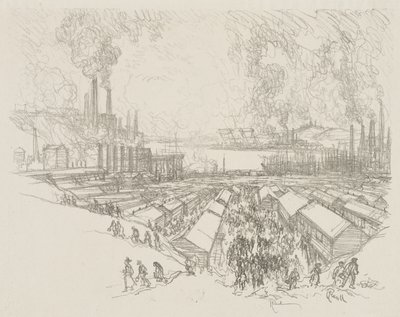 Lavoro di guerra inglese: Le cinque da Joseph Pennell