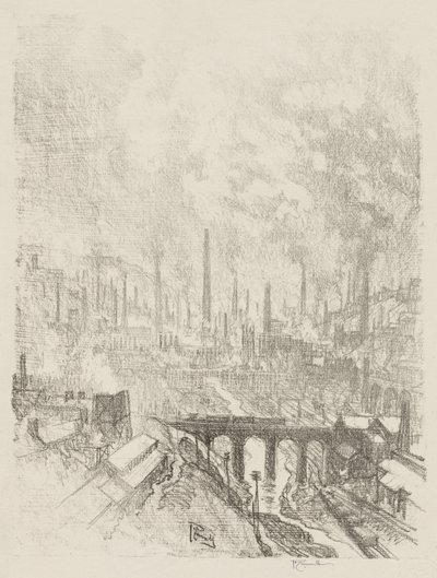 Lavoro di guerra inglese: Città delle munizioni, n. 1 da Joseph Pennell
