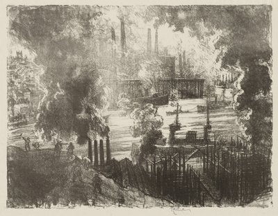 Lavoro di guerra inglese: Fiume delle munizioni da Joseph Pennell