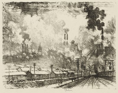 Lavoro di guerra inglese: Le miniere di carbone da Joseph Pennell