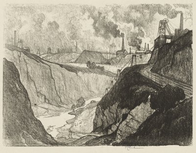 Lavoro di guerra inglese: La miniera di ferro da Joseph Pennell