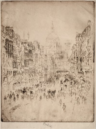 Fleet Street, fino a St. Pauls, 1896 da Joseph Pennell