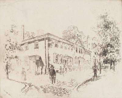 Casa di riunione di Fourth Street, Philadelphia da Joseph Pennell