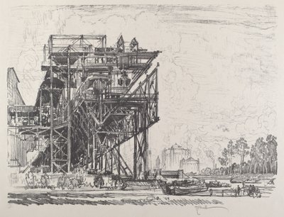 Impianti a gas dal canale, Berlino da Joseph Pennell