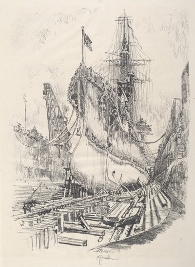 Nel bacino di carenaggio da Joseph Pennell