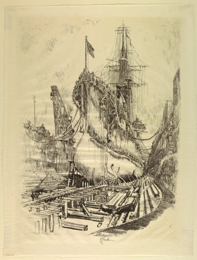 Nel bacino di carenaggio da Joseph Pennell