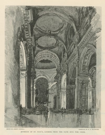 Interno della Cattedrale di San Paolo da Joseph Pennell