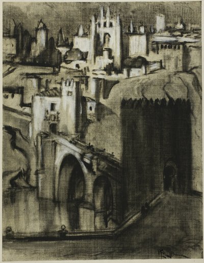Sono corsie di palazzi terrazzati intorno al pendio, Toledo da Joseph Pennell