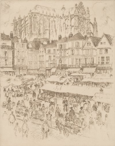 La Place, Beauvais, 1907 da Joseph Pennell