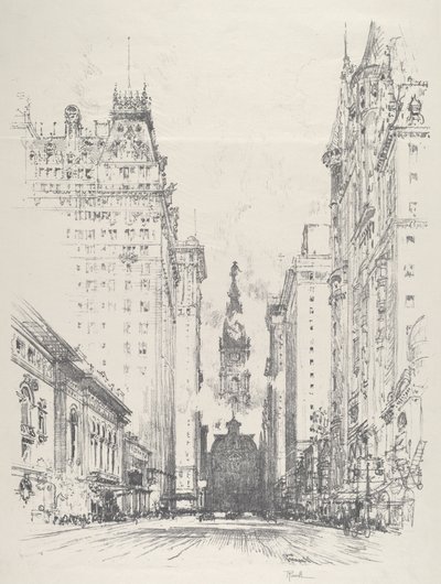 Guardando Broad Street da Spruce Street, 1912 da Joseph Pennell