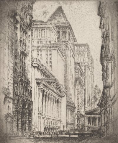 Borsa di New York, 1923 da Joseph Pennell