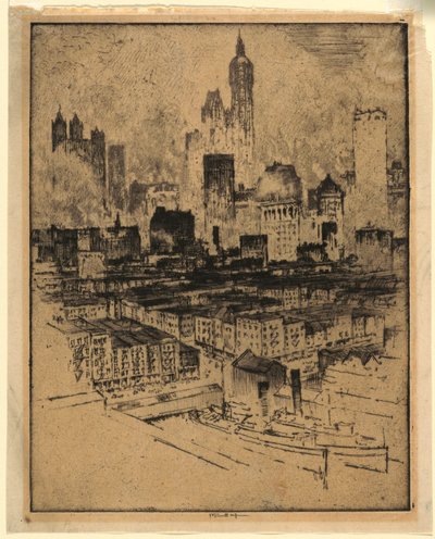 New York dal ponte di Brooklyn da Joseph Pennell