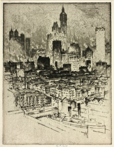 New York dal Ponte di Brooklyn da Joseph Pennell