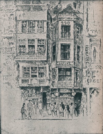 Vecchi negozi dello Strand, c1900, 1906-7 da Joseph Pennell