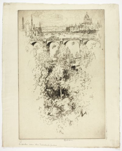 Sopra il Ponte di Waterloo, Chiesa e Lavoro da Joseph Pennell