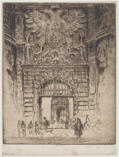 Puerta Visagara, Porta di Madrid, Toledo da Joseph Pennell