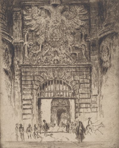 Puerta Visagara, Porta di Madrid, Toledo, 1904 da Joseph Pennell