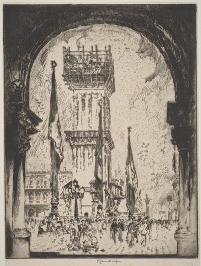 Ricostruzione del Campanile, Venezia, n. I da Joseph Pennell
