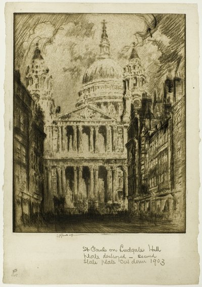 Saint Paul, Fleet Street, Londra da Joseph Pennell