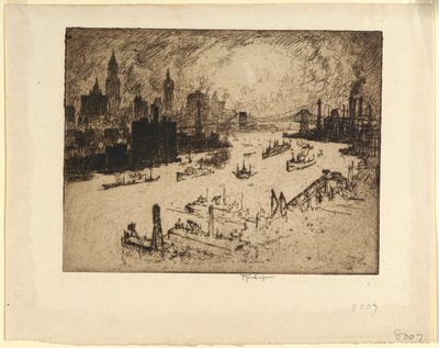 Tramonto dal ponte di Williamsburg da Joseph Pennell