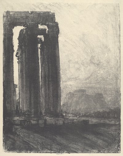 Tempio di Giove, Sera da Joseph Pennell
