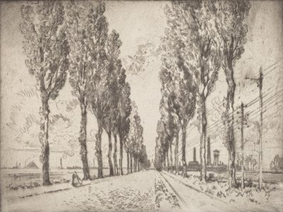 Il viale, Valenciennes, 1910 da Joseph Pennell