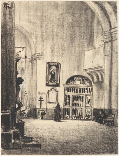 Il fonte battesimale di Cervantes, Santa Maria la Mayor, Alcalá da Joseph Pennell