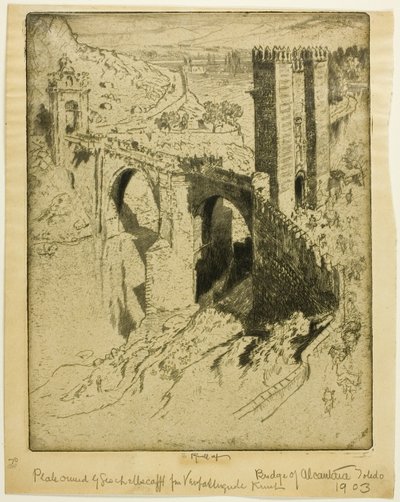 Il Ponte di Alcantara, Toledo da Joseph Pennell