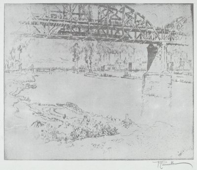 Il ponte della città, St. Louis [parte inferiore], dopo il 1919 da Joseph Pennell
