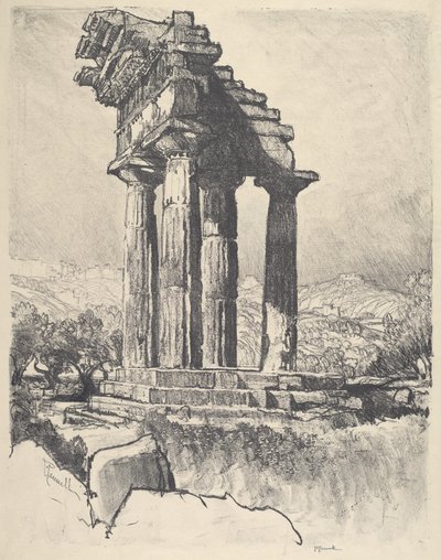 Le colonne di Castore e Polluce, Girgenti da Joseph Pennell
